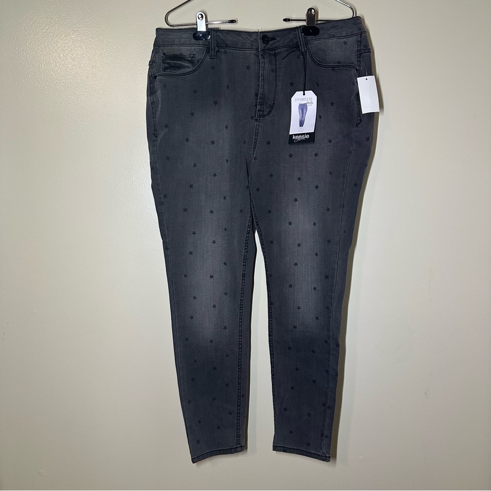 Kensie Women's Black Jeans With Star Pattern